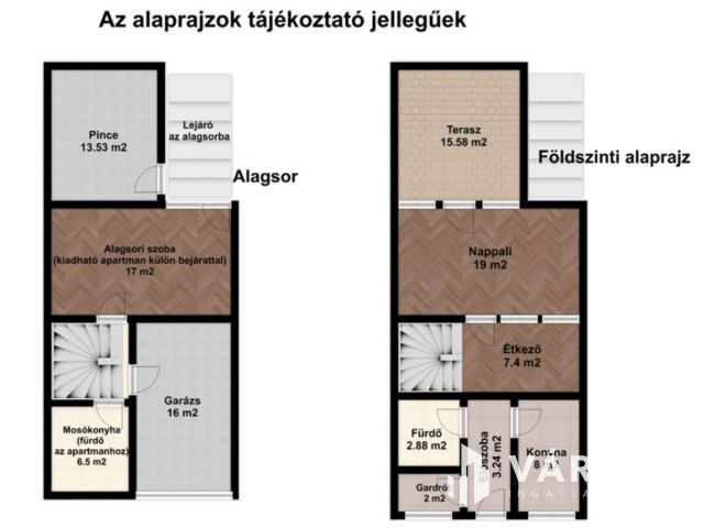 4 szintes sorházi lakás, kiadható alagsori apartmannal